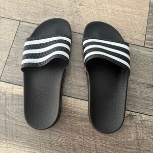 Adidas Black and White Slides